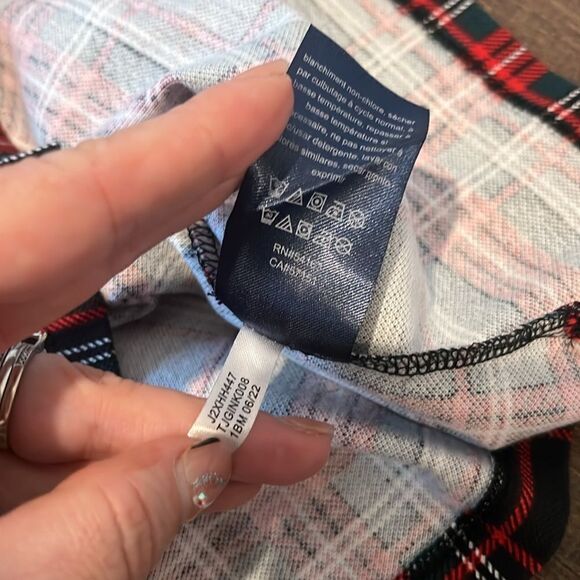 New Tommy Hilfiger Johnny-Collar 3/4-Sleeve Plaid Top - Picture 12 of 13